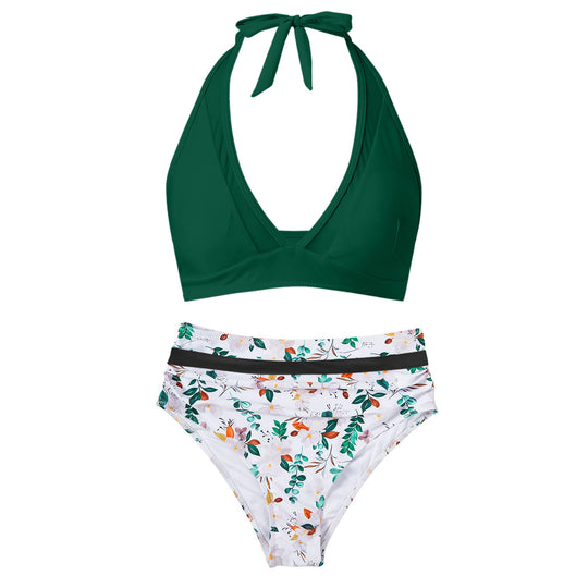 Damen Hochtailliertes Bademoden-Set mit stylischem Haltertop R&B