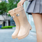 Damen Hochwertige und Stylische Gummistiefel mit Verstellbarem Schnürsystem R&B