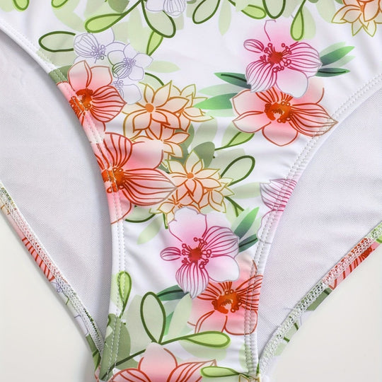 Damen Sportlich elegantes Bikini-Set mit floralem Design R&B