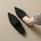 Damen modische Mules mit funkelnden Verzierungen