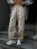 Damen Weite Chino-Hosen mit elastischem Bund und seitlichen Taschen R&B