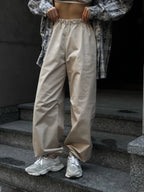 Damen Weite Chino-Hosen mit elastischem Bund und seitlichen Taschen R&B