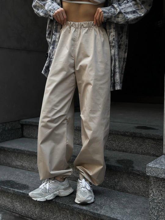 Damen Weite Chino-Hosen mit elastischem Bund und seitlichen Taschen R&B