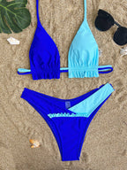 Damen Triangel-Bikini mit verspieltem Rüschendetail