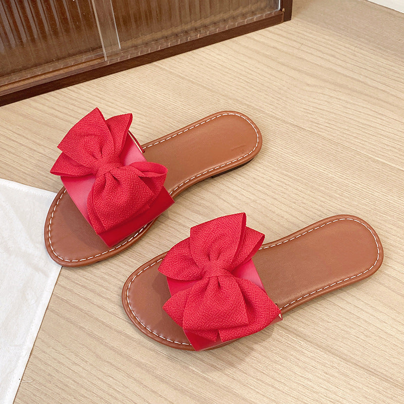 Damen Slip-On Sandalen mit Schleifen-Design R&B