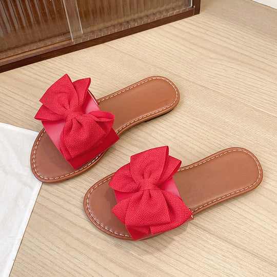Damen Slip-On Sandalen mit Schleifen-Design R&B