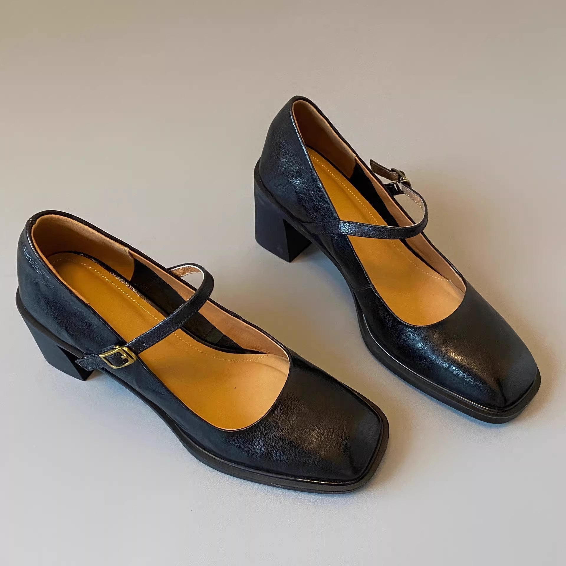 Damen Elegante Mary Jane Pumps mit Blockabsatz