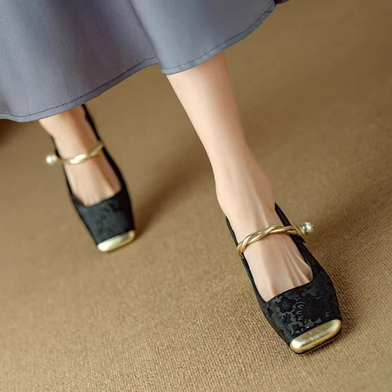 Damen Elegante Ballerinas mit glamourösem Schmuckdetail R&B