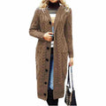 Damen Strickmantel mit Kunststrickmuster und Taschen