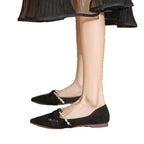 Damen Ballerinas mit zartem Schleifen- und Perlenschmuck R&B