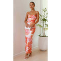 Damen Etuikleid mit floralem Print und schulterfreiem Design R&B