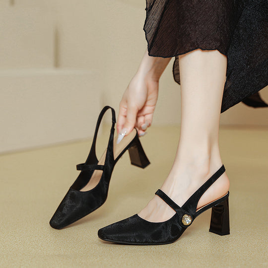 Damen Slingback-Pumps mit eleganter Schnallenverzierung R&B