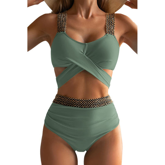 Damen Hochgeschnittener Bikinisuit mit glamourösen Details R&B