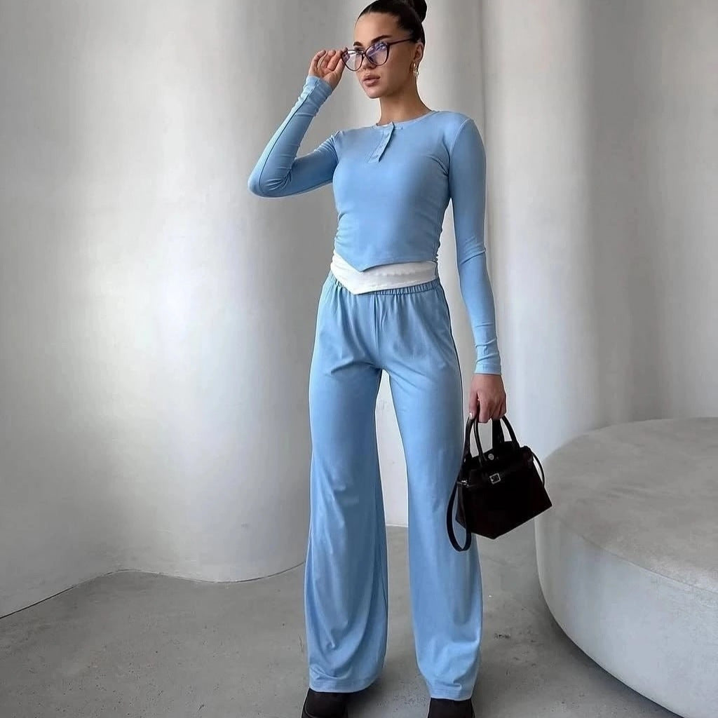 Damen gemütliches Freizeit-Set mit sportlichem Design R&B