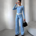 Damen gemütliches Freizeit-Set mit sportlichem Design R&B