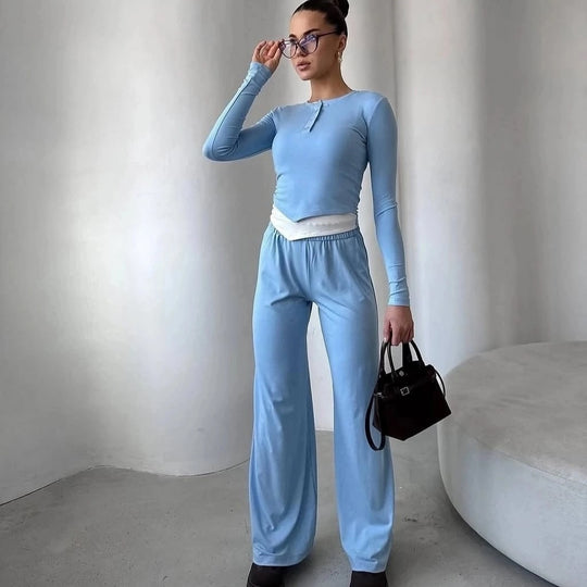 Damen gemütliches Freizeit-Set mit sportlichem Design R&B