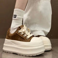 Damen Modische Plateau Sneakers mit weicher Sohle und lässigem Design