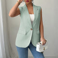 Damen Elegante ärmellose Blazerjacke mit feinen Details R&B