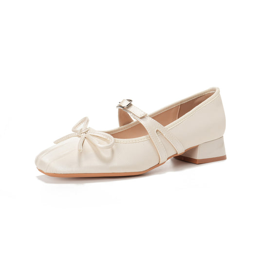 Damen Ballerinas mit dekorativem Riemchen und komfortablem Blockabsatz R&B