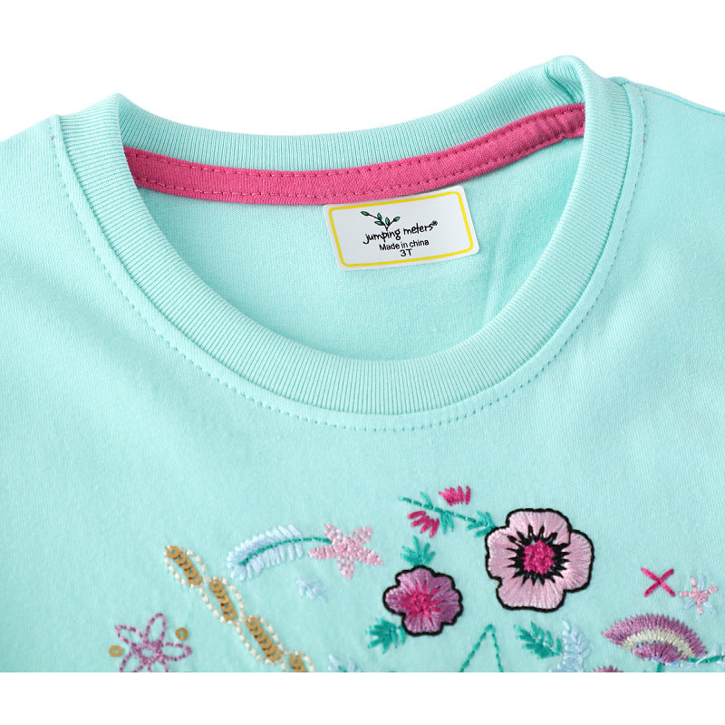 Mädchen Kurzarm Freizeitkleid mit bezauberndem Einhorn-Design R&B