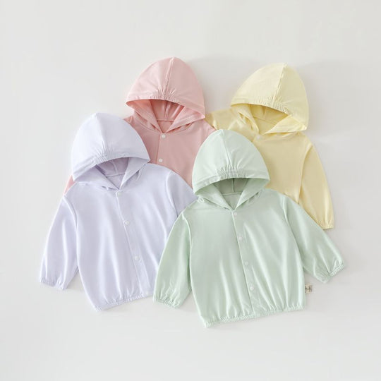 Unisex nan weichen Stretch-Baumwollmischung Kapuzenjacke für Babys mit Druckknopfverschluss R&B