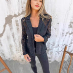 Damen Spitzenblazer mit eleganter Passform und zartem Durchbruchdesign