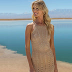 Damen gehäkeltes Sommerkleid mit raffinierten Cut-Outs R&B