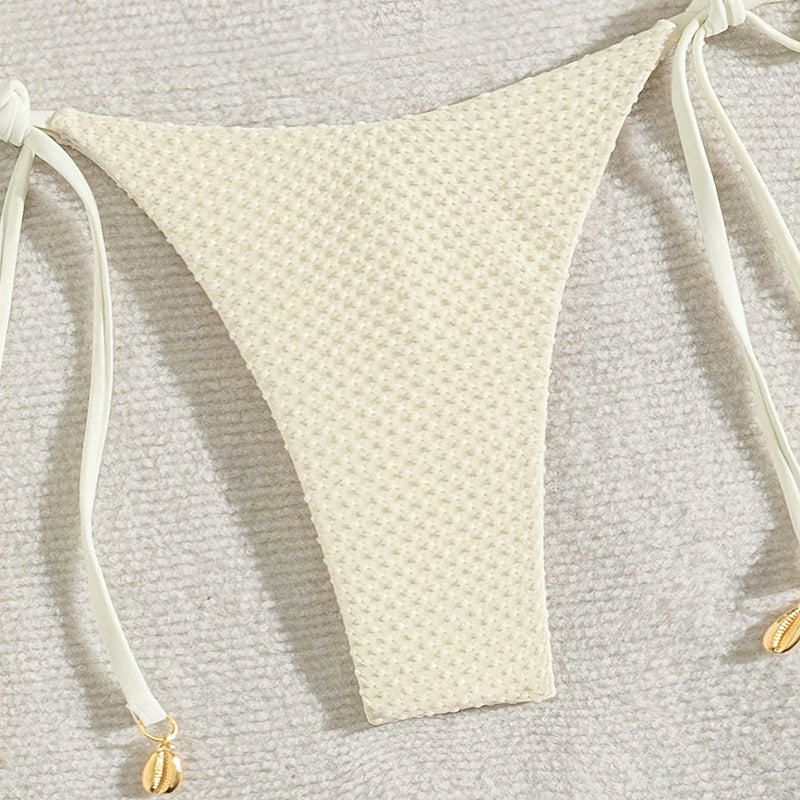 Damen Triangel-Bikini mit verstellbaren BindR&Bändern und strukturierter Oberfläche R&B