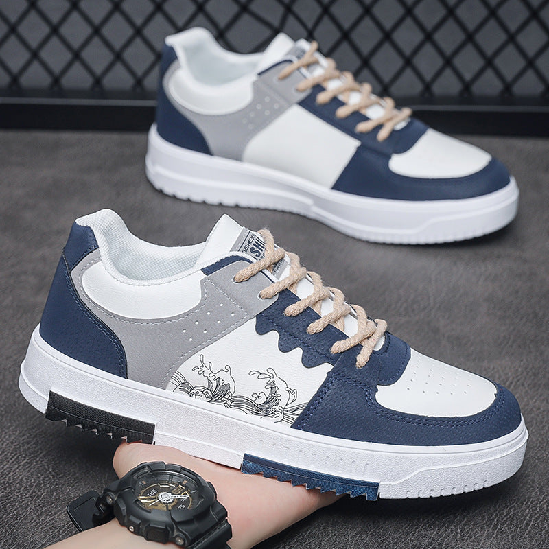 Damen stylische Sneaker mit kunstvoller Wellenmotivik R&B