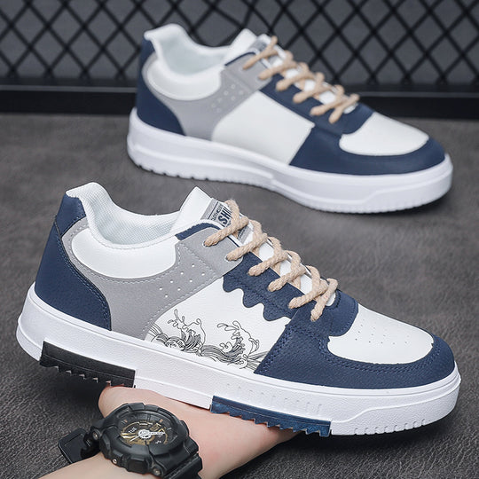Damen stylische Sneaker mit kunstvoller Wellenmotivik R&B