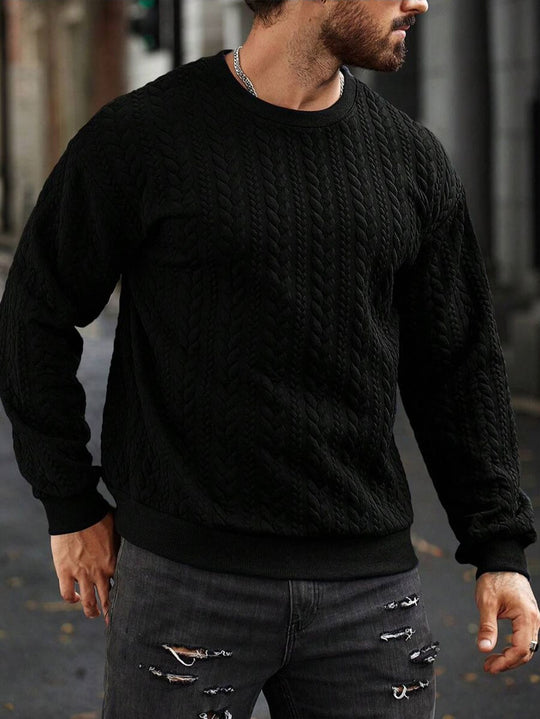 Herren Strickpullover mit strukturiertem Muster R&B