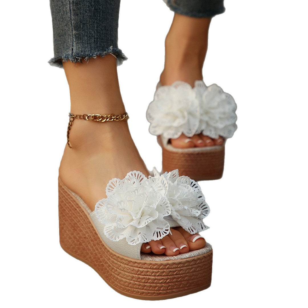 Damen Wedge-Sandalen mit floraler Applikation R&B