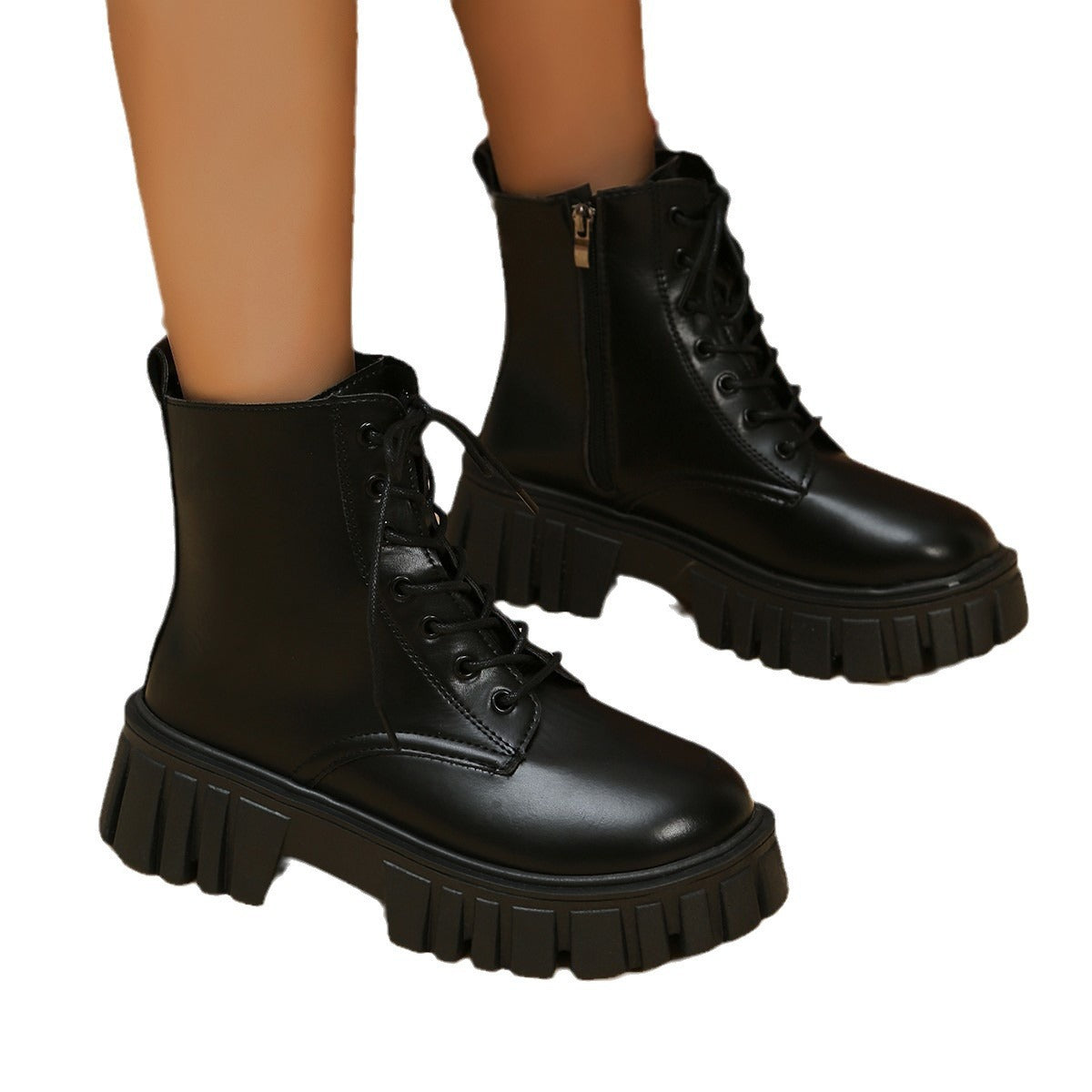 Damen Chunky Boots mit robustem Profil und praktischem Reißverschluss R&B