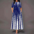 Damen Maxikleid mit kreativen Spritzmuster R&B