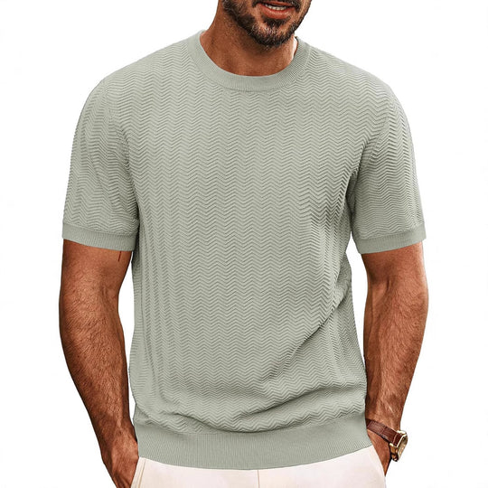 Herren strukturiertes Rundhals T-Shirt R&B
