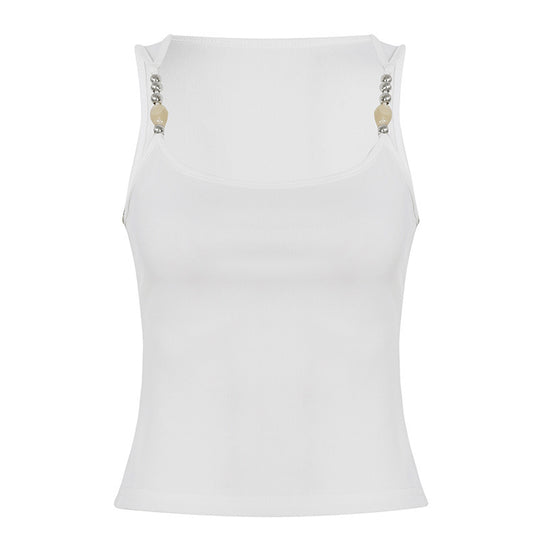 Damen asymmetrisches Crop-Top mit verstellbarem Halter R&B