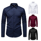 Herren Langarmhemd mit asymmetrischem Design R&B