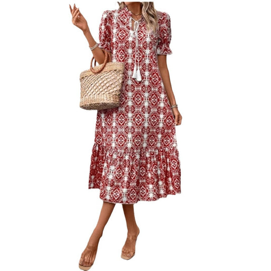 Damen Sommerliches Tunika-Kleid mit eleganten Schnüroptionen R&B