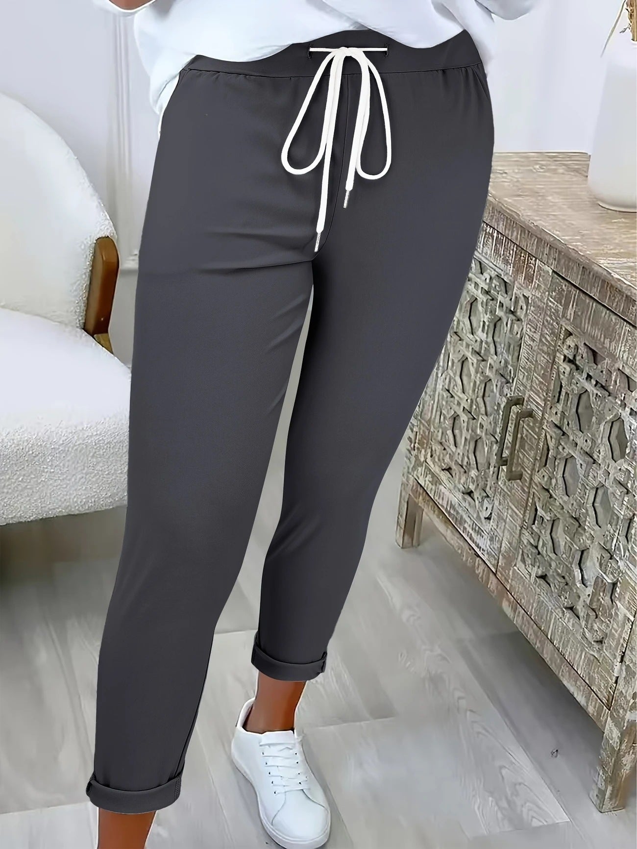 Damen Freizeithose mit elastischem Bund und Kordelzug R&B