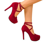 Damen High-Heels mit raffiniertem Riemendesign und geschwungenem Absatz R&B