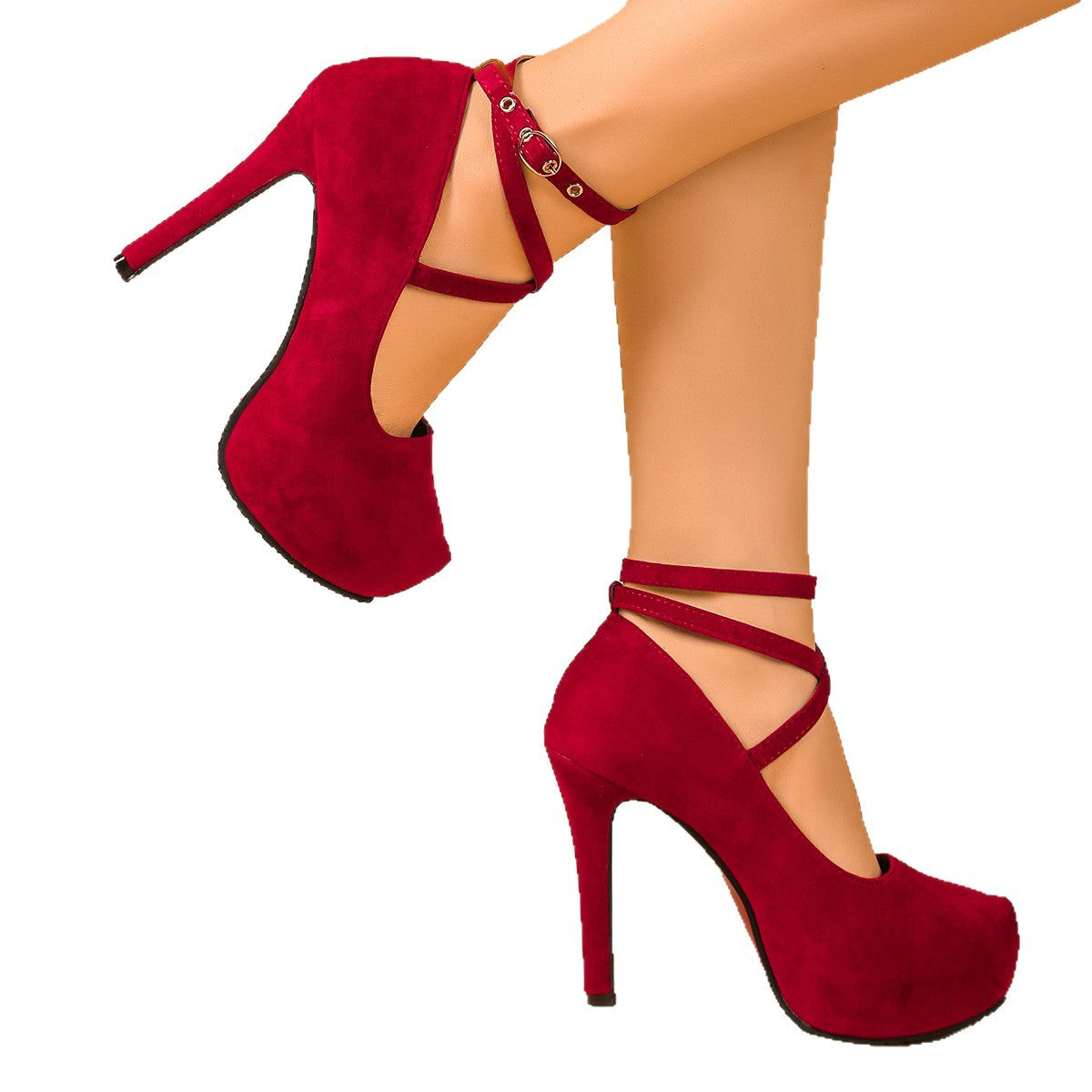 Damen High-Heels mit raffiniertem Riemendesign und geschwungenem Absatz R&B