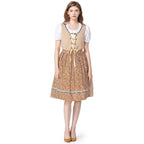 Damen nan traditionelles Oktoberfest Dirndlkleid mit Spitzenbluse, verstellbarer Korsettschnürung und gR&Blümter Schürze R&B