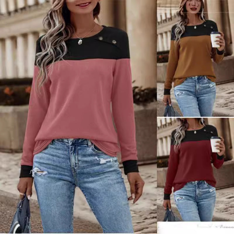 Damen Pullover mit strukturiertem Design und Button-Details R&B