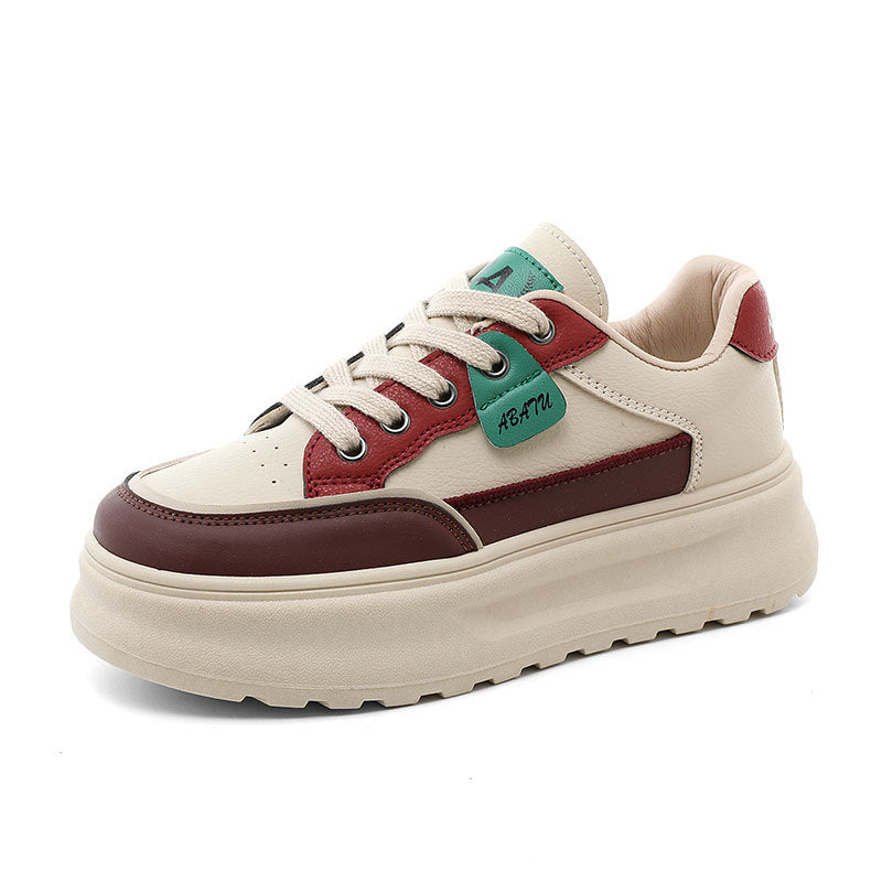 Damen modische Plateau Sneakers mit robusten Kontrasteinsätzen und komfortabler Dämpfung R&B