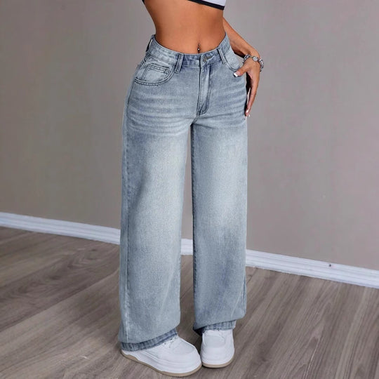 Damen Weite Jeanshose im Vintage-Stil R&B