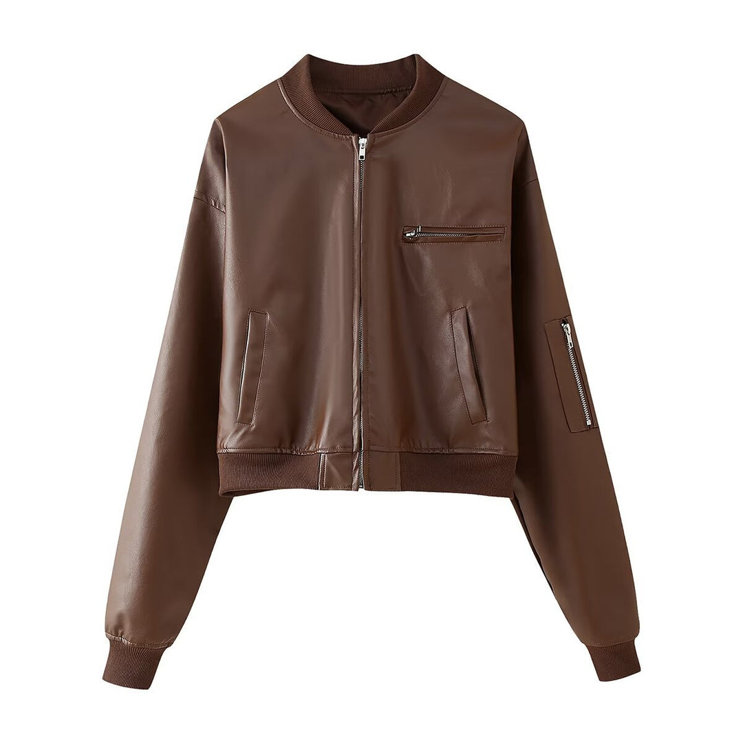 Damen modische Bomberjacke im lässigen Look mit praktischen Taschen R&B