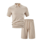 Herren nan strukturiertes Polo-Set aus atmungsaktiver Baumwollmischung R&B