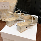 Damen elegante Slingback-Schuhe mit funkelnder Akzent-Riemchen