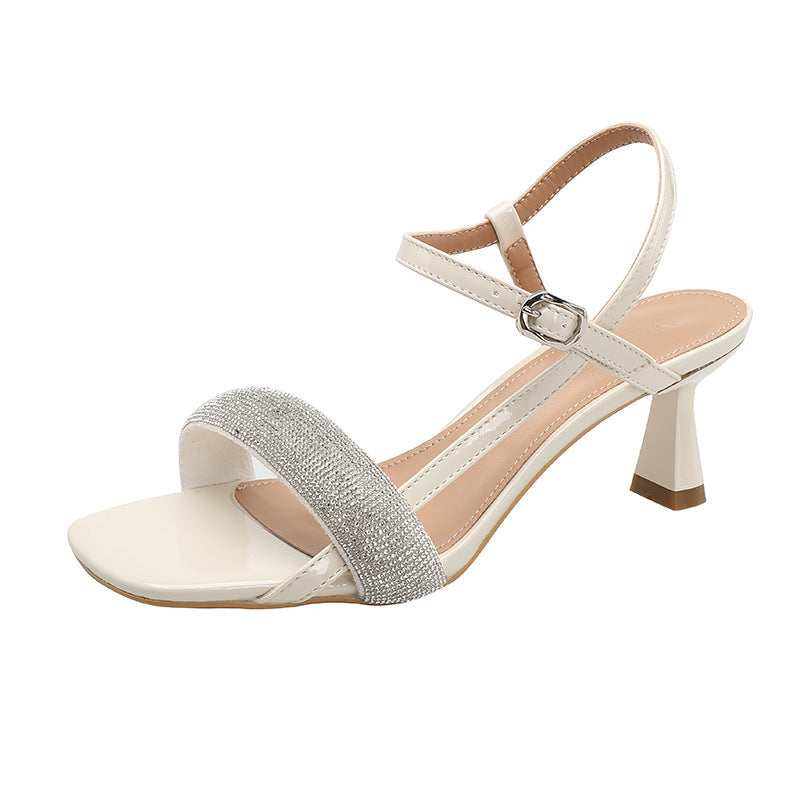 Damen Glitzernde Slingback Sandalen mit elegantem Absatz