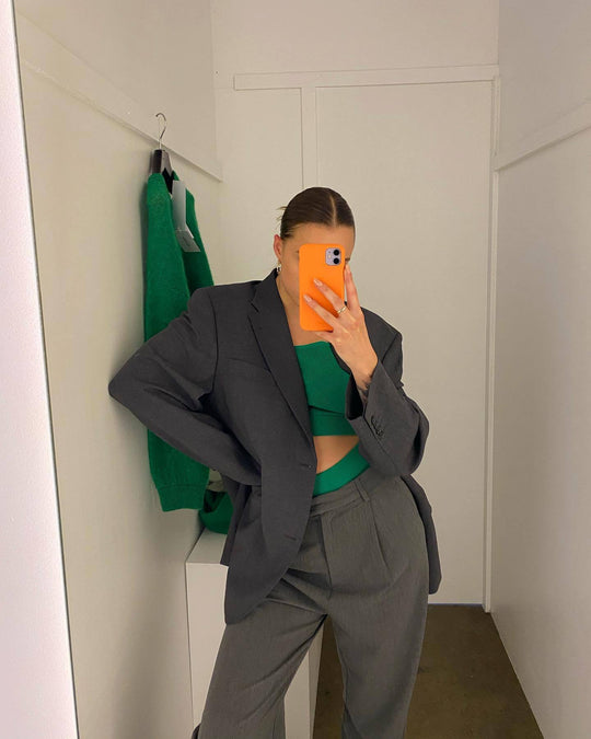 Damen Sportliches Crop-Top und High-Waist-Höschen-Set R&B